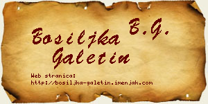 Bosiljka Galetin vizit kartica